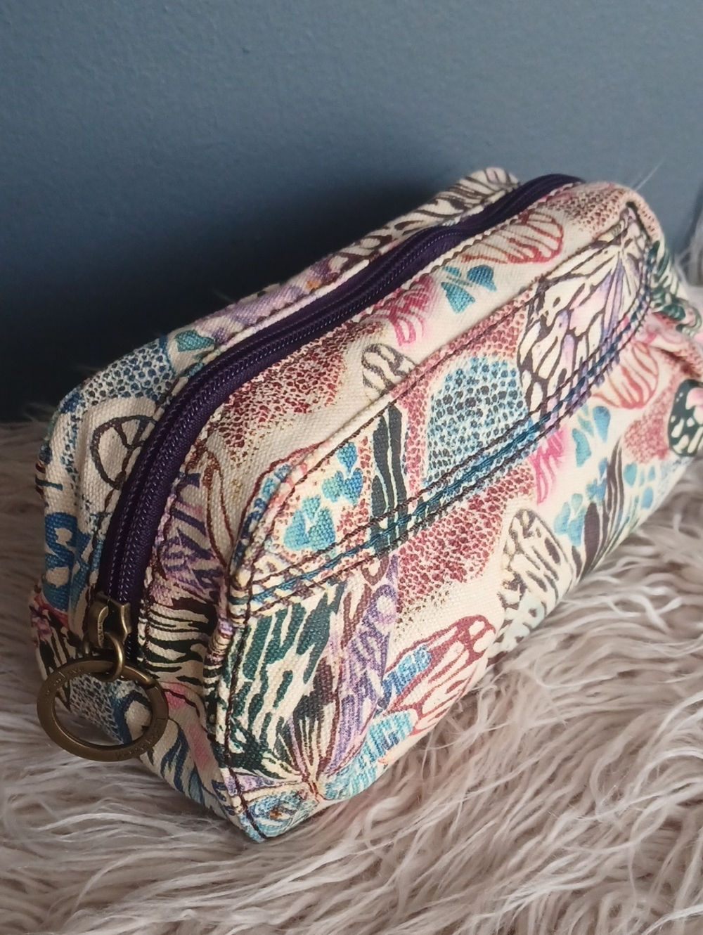 Lucky Brand 100% Cotton Cosmetic Pouch